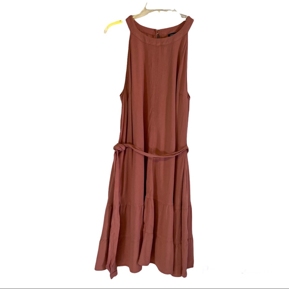 Torrid blush rose color sleeveless waist tie mini dress size 1